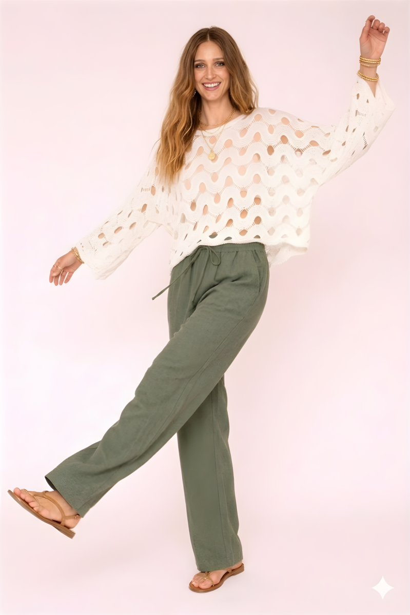 JERSEY DE PUNTO COLOR BLANCO ROTO